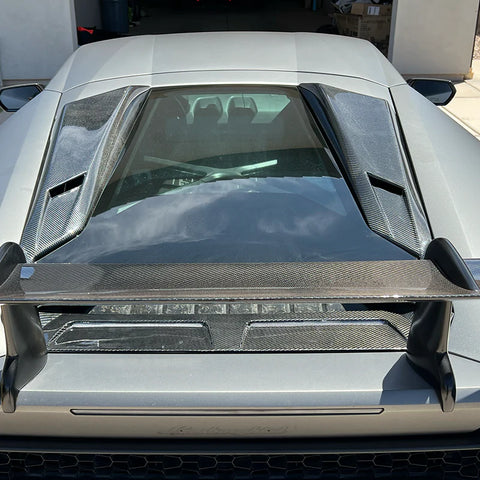 Lamborghini Huracan DMC style carbon fiber rear window louvers (2015-2019)